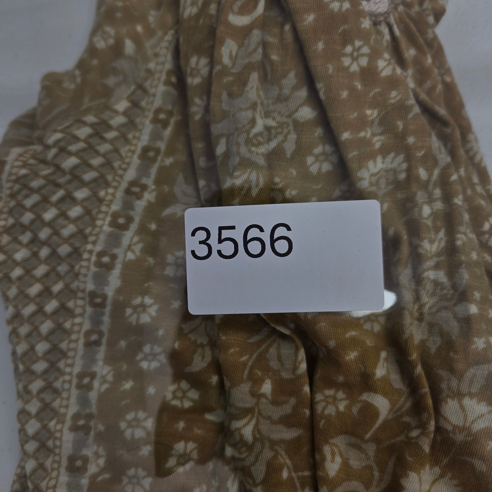 Rachel Zoe Mustard Yellow Floral Crochet Trim Puff Sleeve Peasant Blouse Size M - Picture 2 of 6
